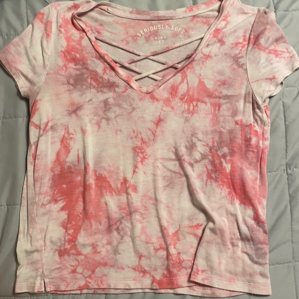 pink and white tie dye crop top. great condition!
